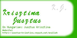 krisztina jusztus business card